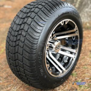 10" TERMINATOR Machined/ Black Golf Cart Wheels and 205/50-10 DOT Low Profile Golf Cart Tires Combo - Set of 4 - Image 5