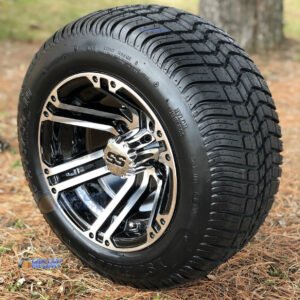 10" TERMINATOR Machined/ Black Golf Cart Wheels and 205/50-10 DOT Low Profile Golf Cart Tires Combo - Set of 4 - Image 4