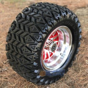 10" PHOENIX RED/ Machined Wheels and 20x10-10 DOT All Terrain Tires Combo - Set of 4 - Image 4