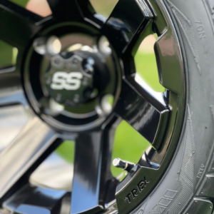 12" ATLAS Gloss Black Aluminum Wheels and 215/40-12 Low Profile DOT Tires Combo - Set of 4 - Image 5