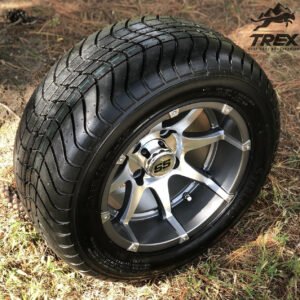 12" BANSHEE Gunmetal Aluminum Golf Cart Wheels and 215/50-12" DOT ComfortRide Golf Cart Tires - Set of 4 - Image 4