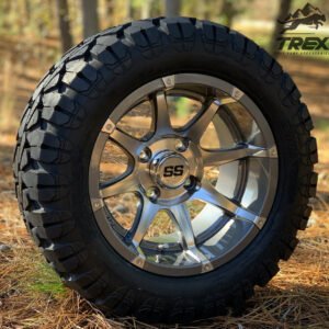 12" BANSHEE Gunmetal/ Machined Wheels and 20x10-12" STINGER All Terrain Tires - Set of 4 - Image 3
