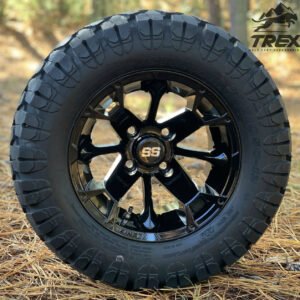 12" BLACKJACK Gloss Black Aluminum Wheels and 23" STINGER All Terrain Tires - Set of 4 - Image 3