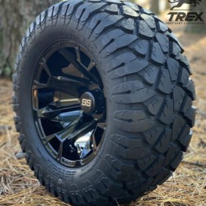 12" BLACKJACK Gloss Black Aluminum Wheels and 23" STINGER All Terrain Tires - Set of 4 - Image 4