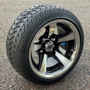 12" BULLITT Machined/Black Aluminum Wheels and 215/40-12 Low Profile DOT Tires Combo - Set of 4 - Image 5