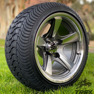 12" BULLITT Gunmetal/Machined Aluminum Wheels and 215/40-12 Low Profile DOT Tires Combo - Set of 4 - Image 9