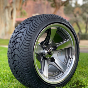 12" BULLITT Gunmetal/Machined Aluminum Wheels and 215/40-12 Low Profile DOT Tires Combo - Set of 4 - Image 3