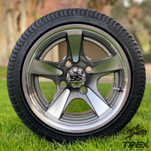 12" BULLITT Gunmetal/Machined Aluminum Wheels and 215/40-12 Low Profile DOT Tires Combo - Set of 4 - Image 8