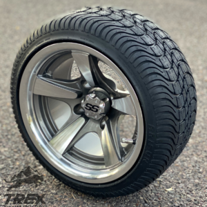 12" BULLITT Gunmetal/Machined Aluminum Wheels and 215/40-12 Low Profile DOT Tires Combo - Set of 4 - Image 10