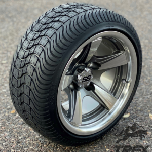 12" BULLITT Gunmetal/Machined Aluminum Wheels and 215/40-12 Low Profile DOT Tires Combo - Set of 4 - Image 11