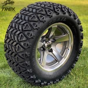 12" BULLITT Gunmetal/Machined Aluminum Wheels and 23x10-12 DOT All Terrain Tires Combo - Set of 4 - Image 2