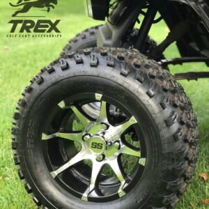 12" BANSHEE Black/ Machined Aluminum Wheels and 23" All Terrain Tires Combo - Set of 4 - Image 4