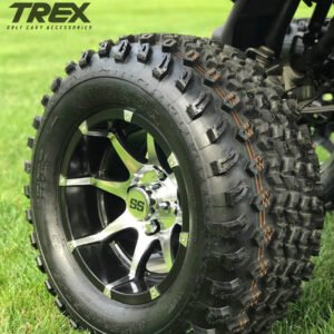 12" BANSHEE Black/ Machined Aluminum Wheels and 23" All Terrain Tires Combo - Set of 4 - Image 5