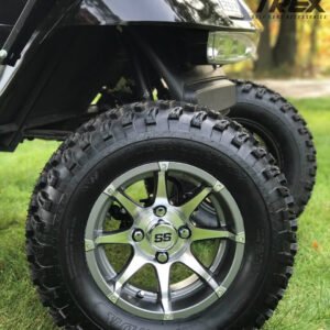12" BANSHEE Gunmetal/ Machined Aluminum Wheels and 23" All Terrain Tires Combo - Set of 4 - Image 5