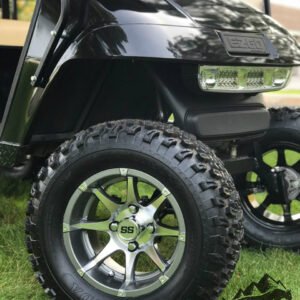 12" BANSHEE Gunmetal/ Machined Aluminum Wheels and 23" All Terrain Tires Combo - Set of 4 - Image 6
