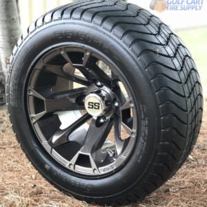 12" BLACKJACK Metallic Bronze Golf Cart Wheels and 215/50-12" DOT ComfortRide Golf Cart Tires - Set of 4 - Image 1