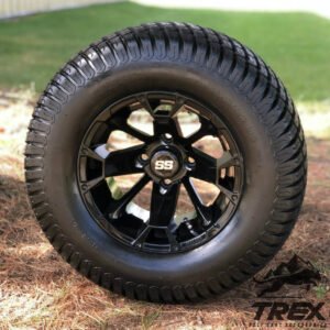 12" BLACKJACK Gloss Black Wheels and 23x10.5-12" TURF Tires Combo - Set of 4 - Image 2