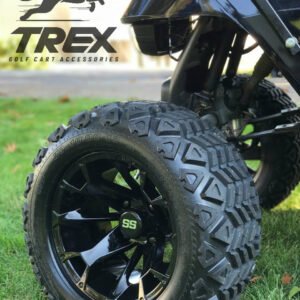 12" BLACKJACK Gloss Black Aluminum Wheels and 20x10-12" DOT All Terrain Tires Combo - Set of 4 - Image 4