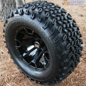 12" BLACKJACK Gloss Black Aluminum Wheels and 23" All Terrain Tires Combo - Set of 4 - Image 8