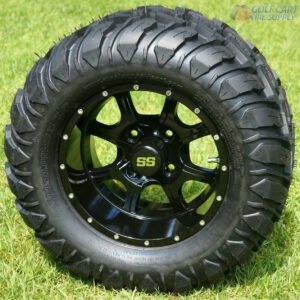 12" STALKER Black Aluminum Wheels and 22x11-12 Crawler All Terrain Tires Combo - Set of 4 - Image 1