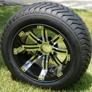 12" TEMPEST Machined / Black Wheels and 215/50-12 ComfortRide DOT Tires - Set of 4 - Image 1