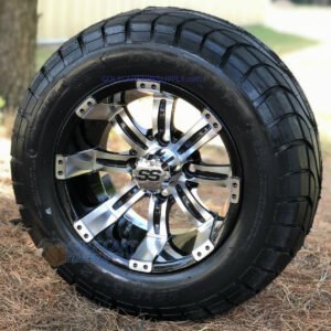 12" TEMPEST Machined Aluminum Wheels and 22x9.5-12" ELITE Street DOT Tires Combo - Set of 4 - Image 3