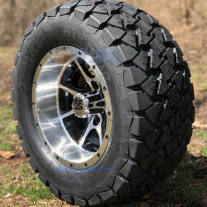 12" TREMOR Black/Machined Wheels and 22x10-12" TRAIL FOX DOT All Terrain Tires Combo - Set of 4 - Image 2