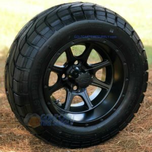 12" TREMOR Matte Black Aluminum Wheels and 22x9.5-12" ELITE Street DOT Tires Combo - Set of 4 - Image 3
