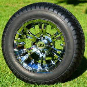 12" VAMPIRE Chrome Wheels and ComfortRide 215/50-12 Tires - Set of 4 - Image 1