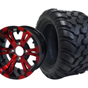 12" VAMPIRE Red/ Black Aluminum Wheels and 22x11-12 Crawler All Terrain Tires Combo - Set of 4 - Image 6