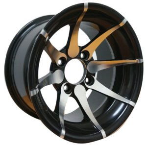 12" KRAKEN Machined/Black Aluminum Wheels and Low Profile 215/40-12 DOT Tires - Set of 4 - Image 4