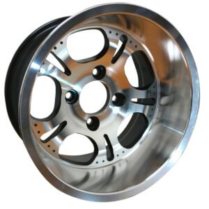 12" LIGHTSIDE Machined Aluminum Wheels and 215/40-12 Low Profile DOT Tires - Set of 4 - Image 3
