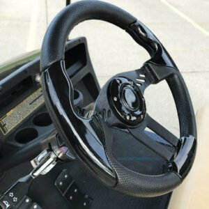 Yamaha 13" Aviator-5 Black Golf Cart Steering Wheel w/ Black Aluminum Spokes (Fits all Years) - Image 2
