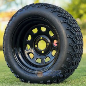 14" BLACK Steel Window Wheels and 23x10-14" DOT All Terrain Tires Combo - Set of 4 - Image 5