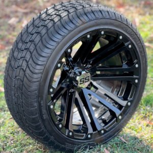 14" HD3 Black Aluminum Wheels and 205/30-14 DOT Low Profile Tires Combo - Set of 4 - Image 4