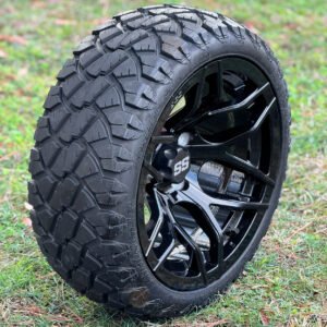 14" RALLY BLACK Wheels and 20x8.50-14 STINGER DOT All Terrain Tires Combo - Set of 4 - Image 5