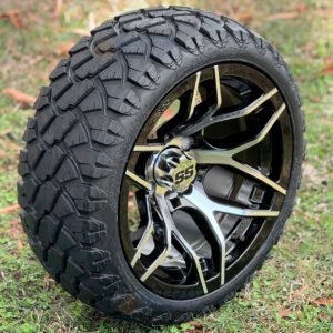 14" RALLY Machined Wheels and 20x8.50-14 STINGER DOT All Terrain Tires Combo - Set of 4 - Image 5