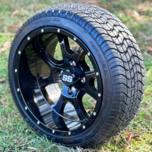 14" STALKER Black Aluminum Wheels and 205/30-14 Low Profile DOT Tires - Set of 4 - Image 4