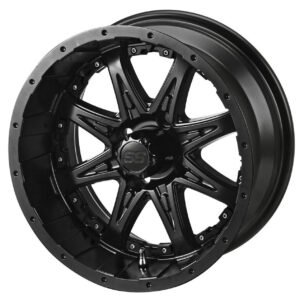 14" REVENGE Matte Black Aluminum Golf Cart Wheels - Set of 4 - Image 1