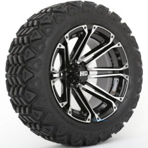 14" HD3 Machined/ Black Wheels and 23x10-14" DOT All Terrain Tires Combo - Set of 4 - Image 9