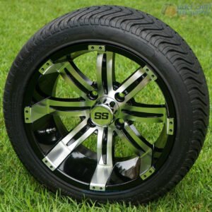 14" TEMPEST Machined Aluminum Wheels and 205/30-14 Low Profile DOT Tires Combo - Set of 4 - Image 1