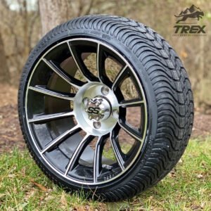 14" TITAN Machined/Black Aluminum Wheels and 205/30-14 Low Profile DOT Tires Combo - Set of 4 - Image 8
