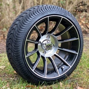 14" TITAN Machined/Black Aluminum Wheels and 205/30-14 Low Profile DOT Tires Combo - Set of 4 - Image 10