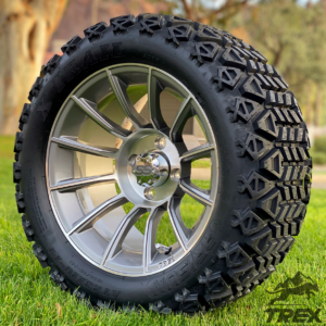 14" TITAN Gunmetal/ Machined Aluminum Wheels and 23x10-14 DOT All Terrain Tires Combo - Set of 4 - Image 7