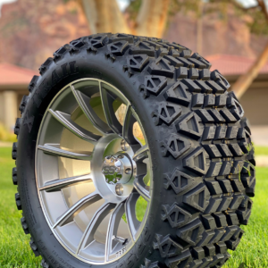 14" TITAN Gunmetal/ Machined Aluminum Wheels and 23x10-14 DOT All Terrain Tires Combo - Set of 4 - Image 2
