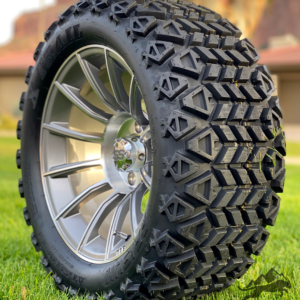 14" TITAN Gunmetal/ Machined Aluminum Wheels and 23x10-14 DOT All Terrain Tires Combo - Set of 4 - Image 6