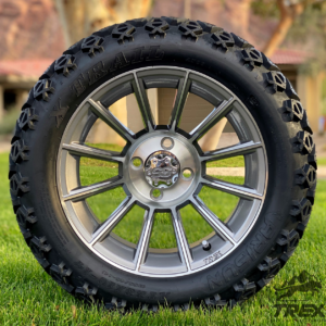14" TITAN Gunmetal/ Machined Aluminum Wheels and 23x10-14 DOT All Terrain Tires Combo - Set of 4 - Image 8
