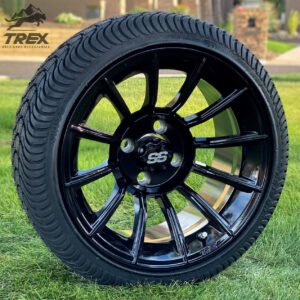14" TITAN Gloss Black Aluminum Wheels and 205/30-14 Low Profile DOT Tires Combo - Set of 4 - Image 2