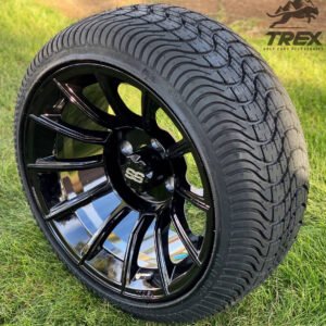 14" TITAN Gloss Black Aluminum Wheels and 205/30-14 Low Profile DOT Tires Combo - Set of 4 - Image 7