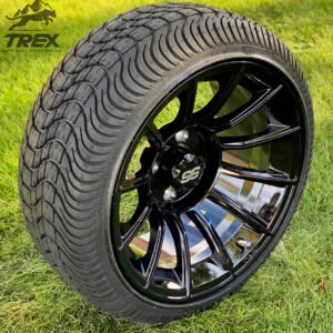 14" TITAN Gloss Black Aluminum Wheels and 205/30-14 Low Profile DOT Tires Combo - Set of 4 - Image 8